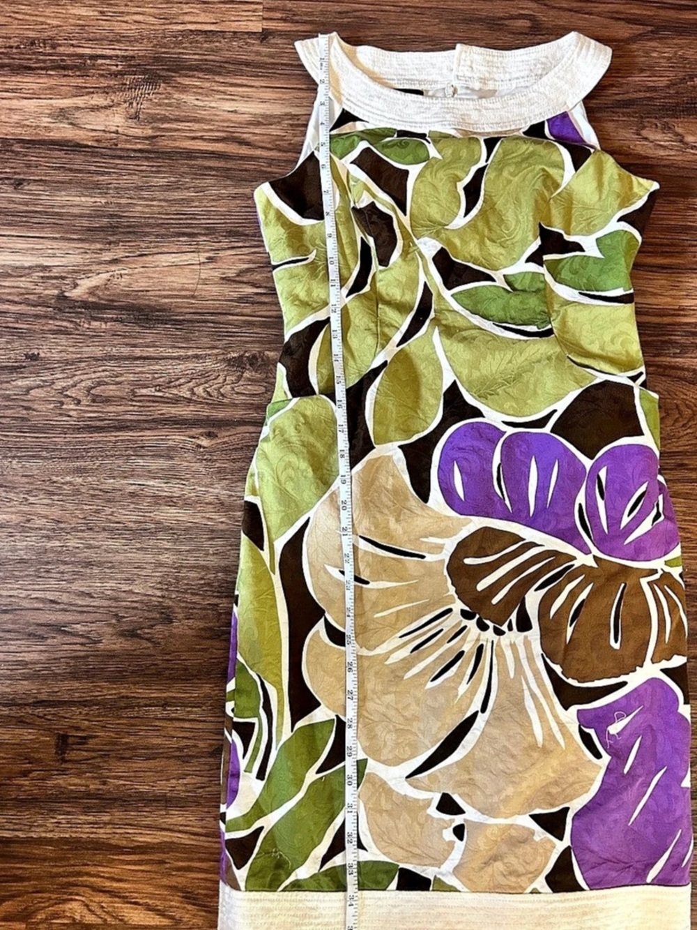 Floral Dress in Green & Purple - Picture 4 of 8